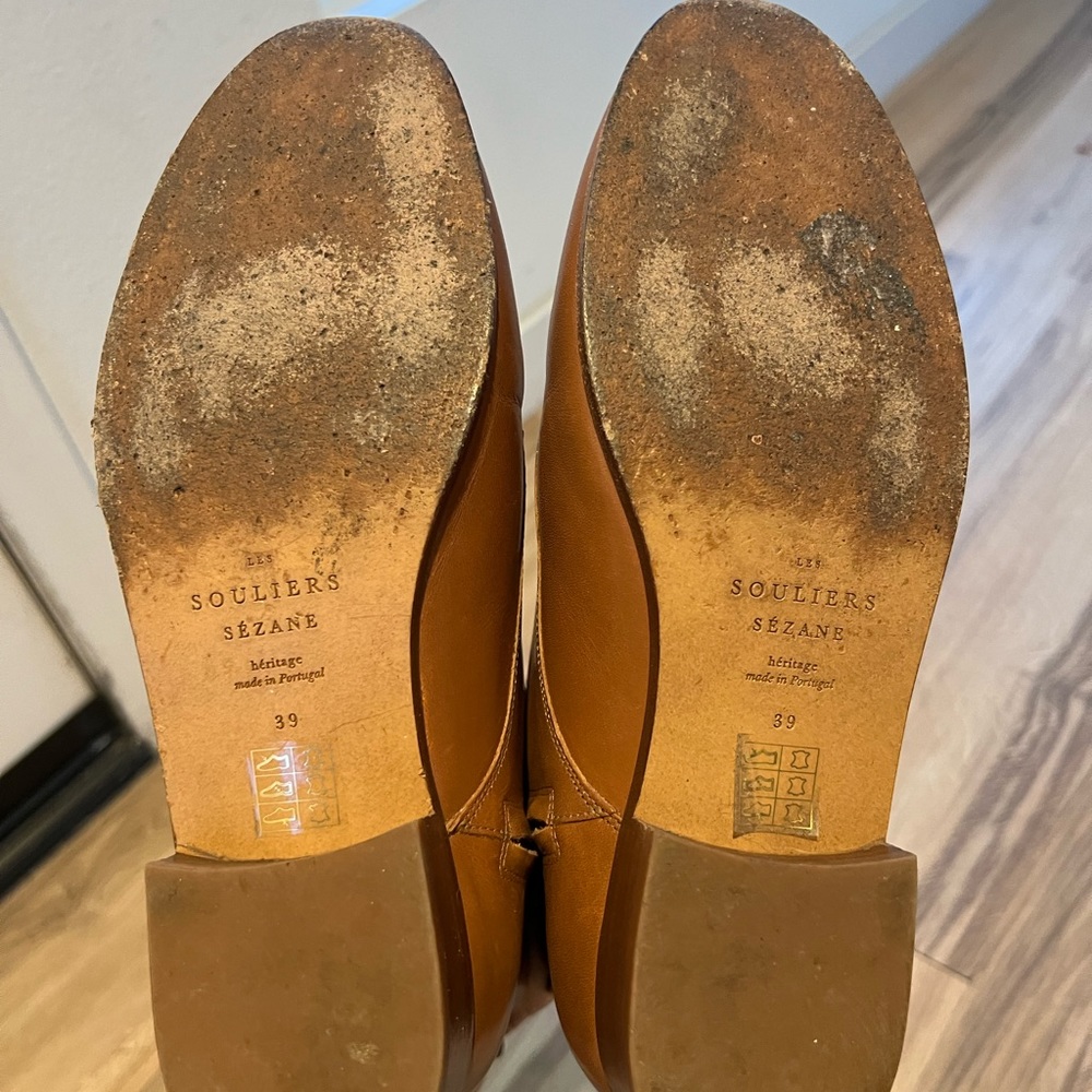 Sezane Tan Leather Lace-Up Booties - Picture 7 of 9